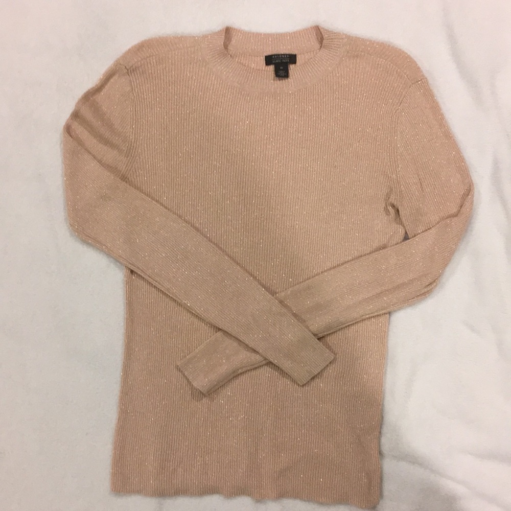 halogen thin sparkly peach sweater ✨